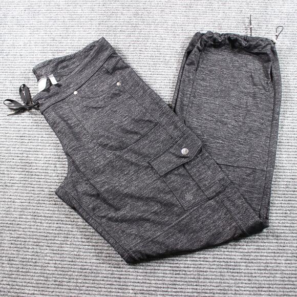 Athleta Cargo Pants Womens M Gray Heather Jogger Drawstring 31 Inseam - Picture 1 of 11